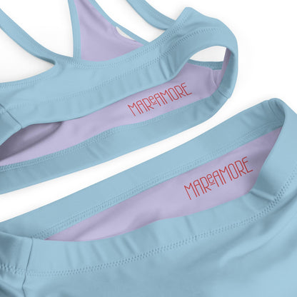 Sky Blue High-Waisted Bikini Set