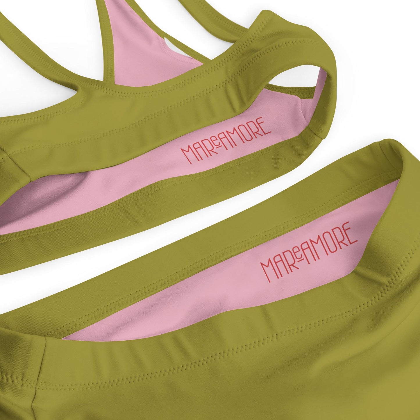 Olive Green High-Waisted Bikini Set