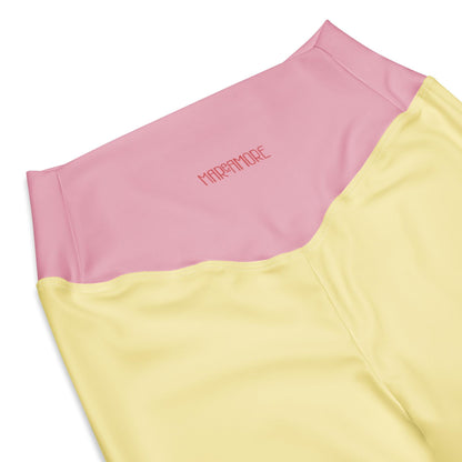 Light Yellow High-Waisted Flare Leggings | Yoga Pants