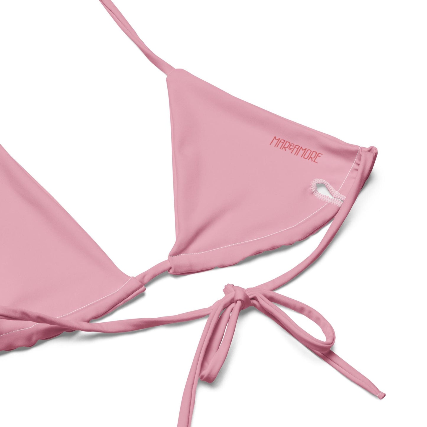 Yellow & Green Bikini Set with Pink Spaghetti Straps