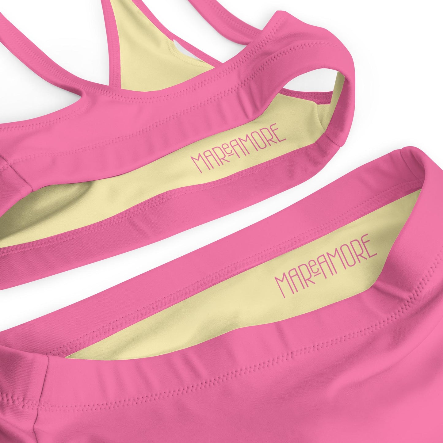 Fuchsia Pink High-Waisted Bikini Set