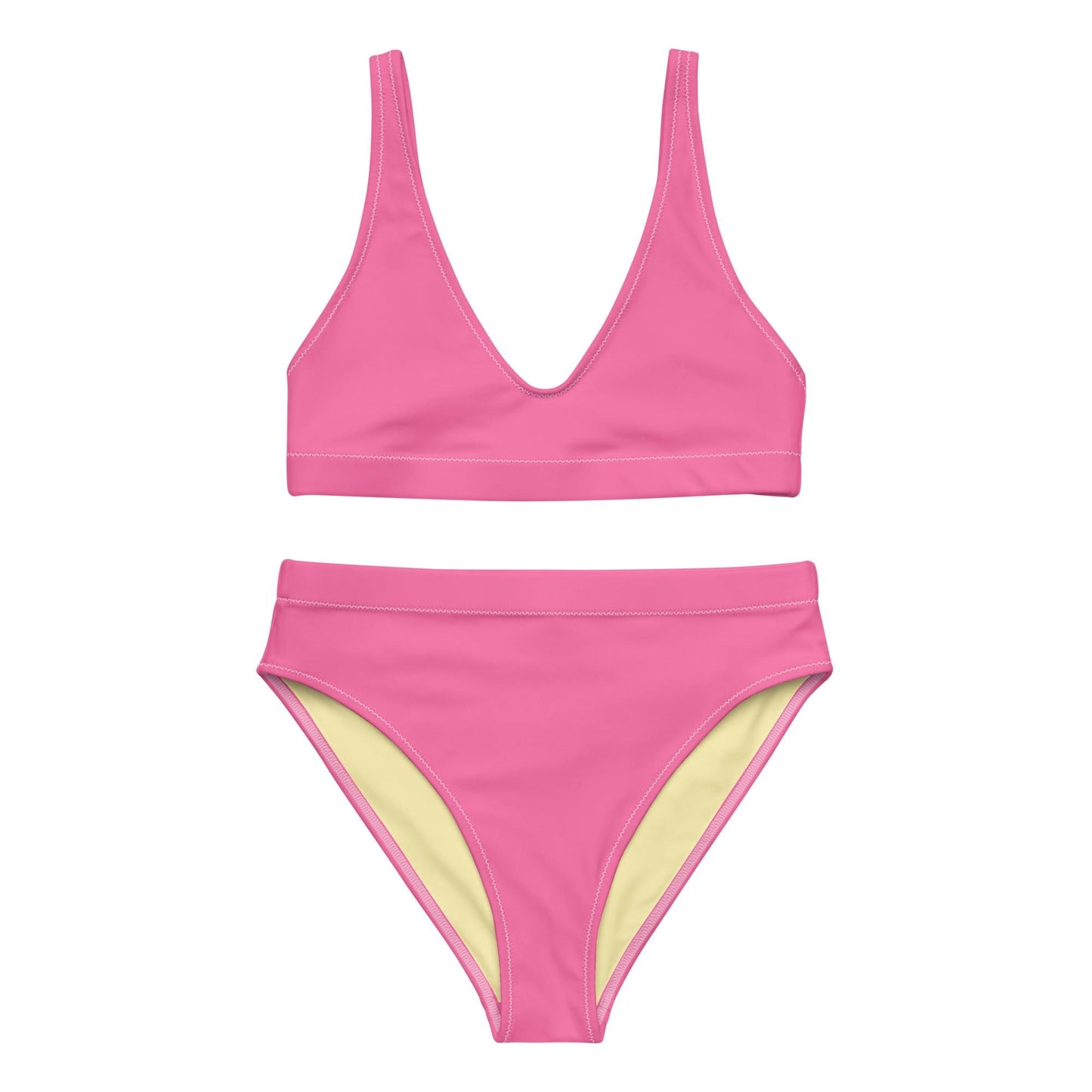 Fuchsia Pink High-Waisted Bikini Set