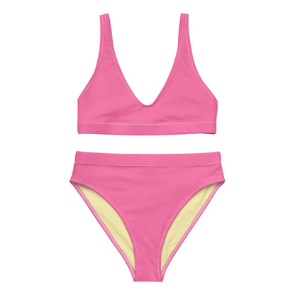 Fuchsia Pink High-Waisted Bikini Set