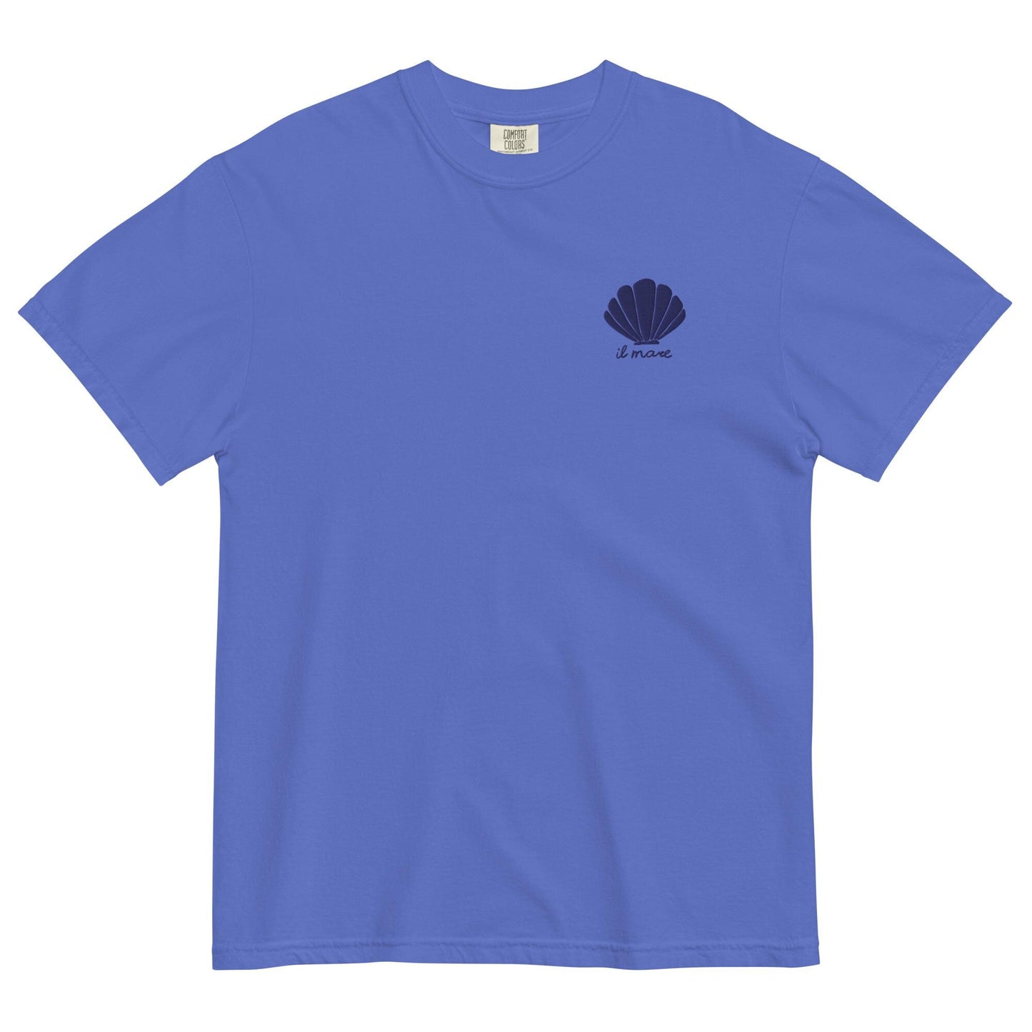 Aphrodite T-Shirt | Seashell Embroidery | Flo Blue