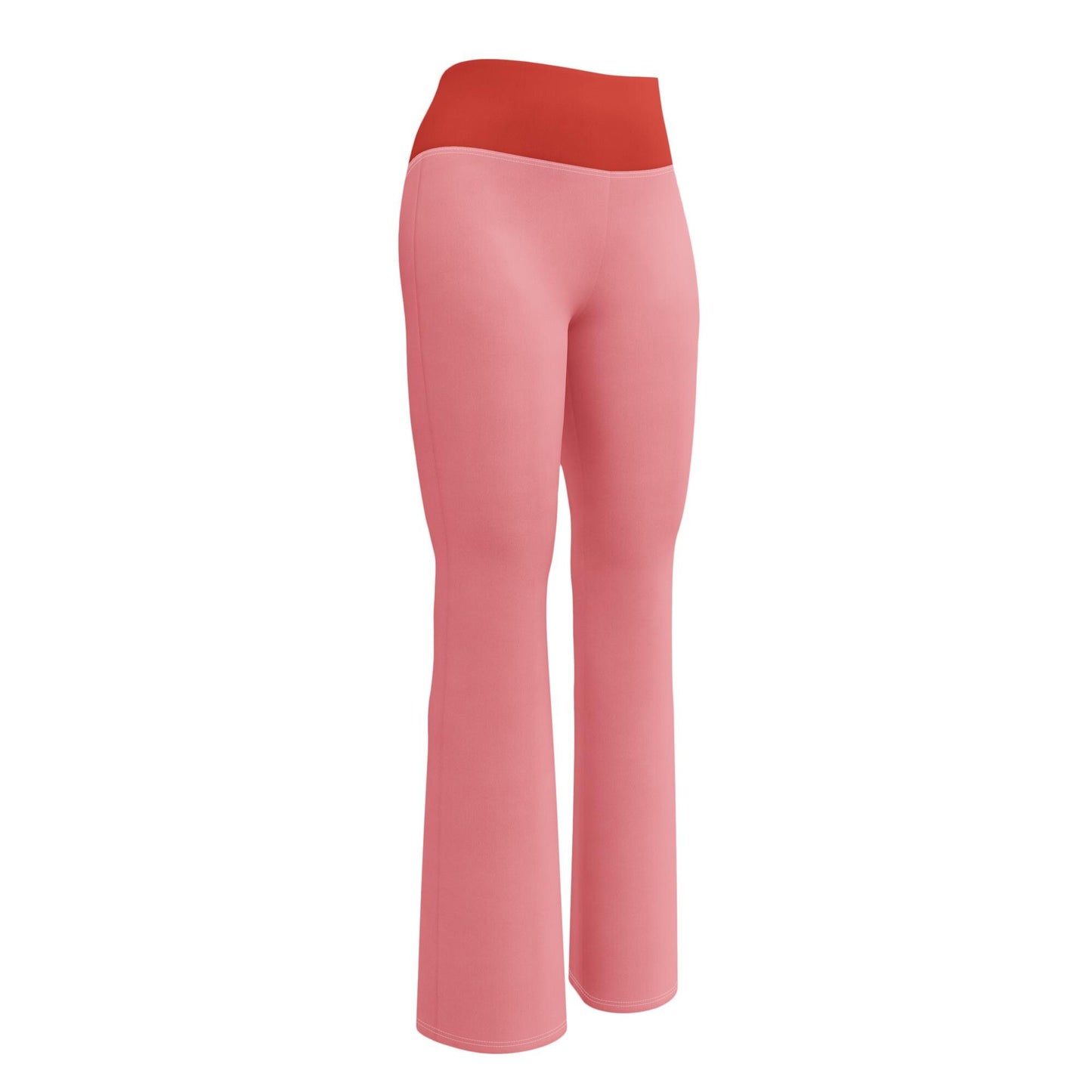 Blush Red High-Waisted Flare Leggings | Yoga Pants