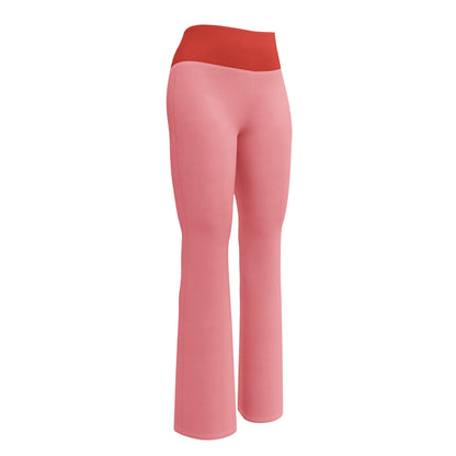 Blush Red High-Waisted Flare Leggings | Yoga Pants