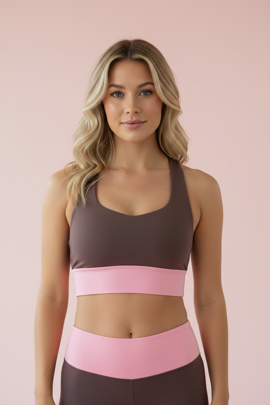 Sports Bra - Brown Pink
