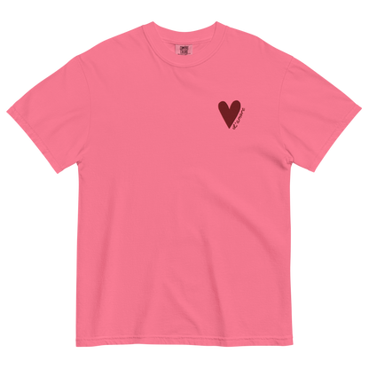 L'amore T-Shirt | Heart Embroidery | Pink