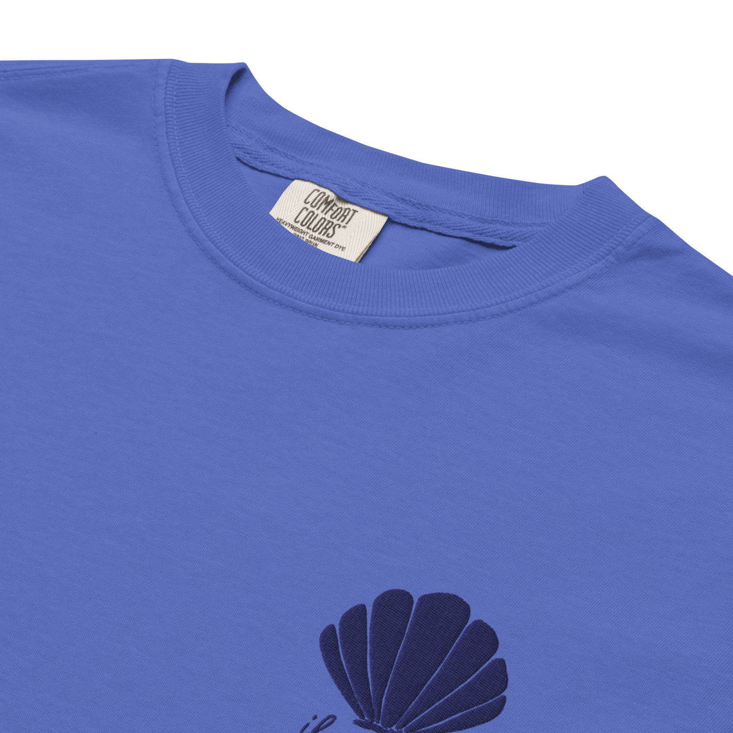 Aphrodite T-Shirt | Seashell Embroidery | Flo Blue