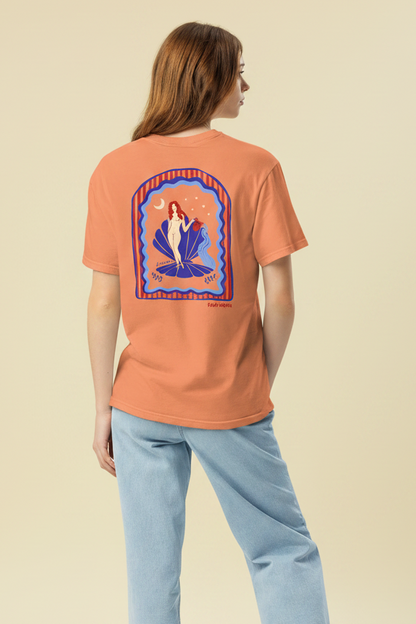 Aphrodite T-Shirt | Seashell Embroidery | Terracotta