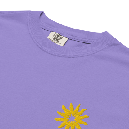 Mediterranean Art T-Shirt | Sun Embroidery | Violet