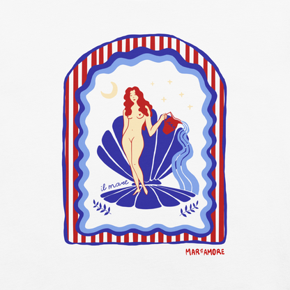 Aphrodite T-Shirt | Seashell Embroidery | White