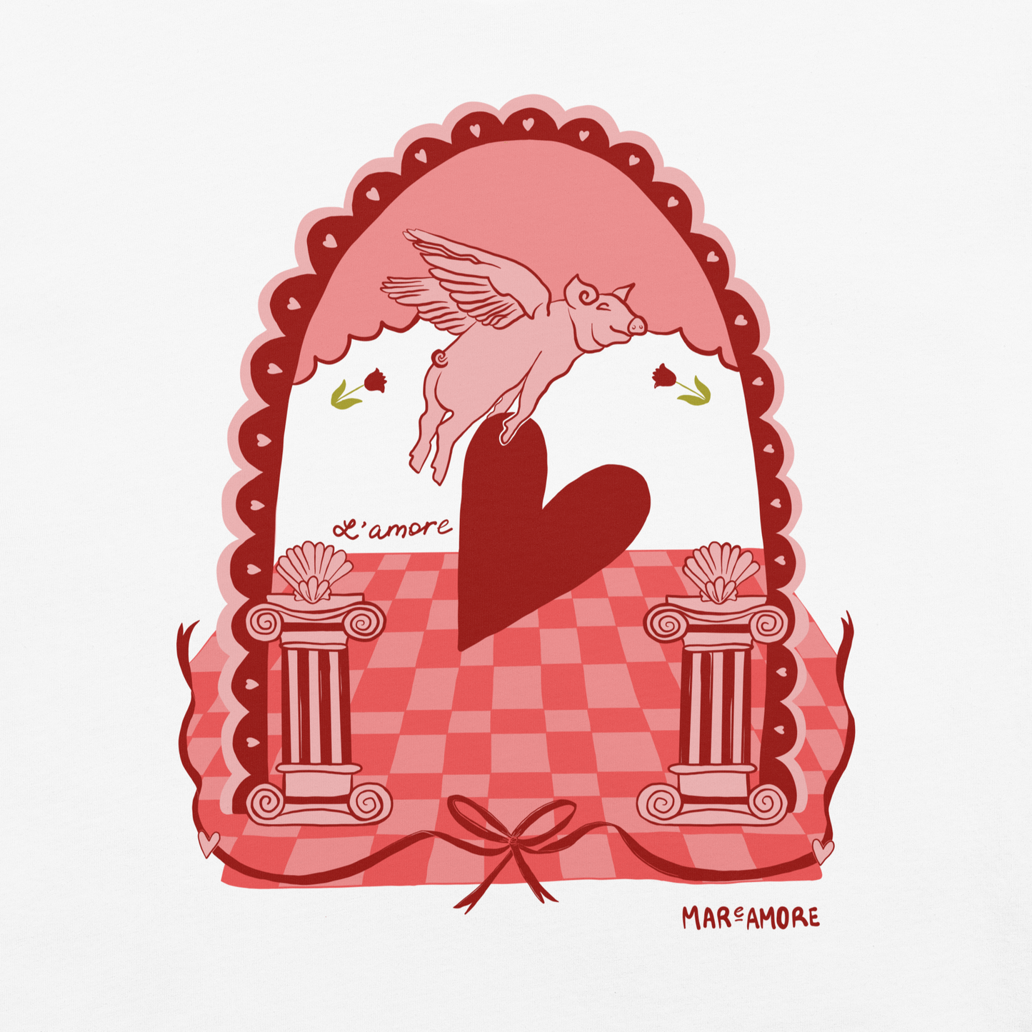 L'amore T-Shirt | Heart Embroidery | White