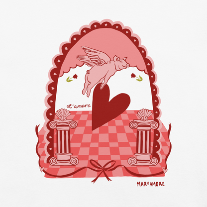 L'amore T-Shirt | Heart Embroidery | White