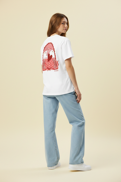 L'amore T-Shirt | Heart Embroidery | White