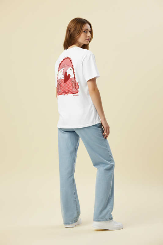 L'amore T-Shirt | Heart Embroidery | White