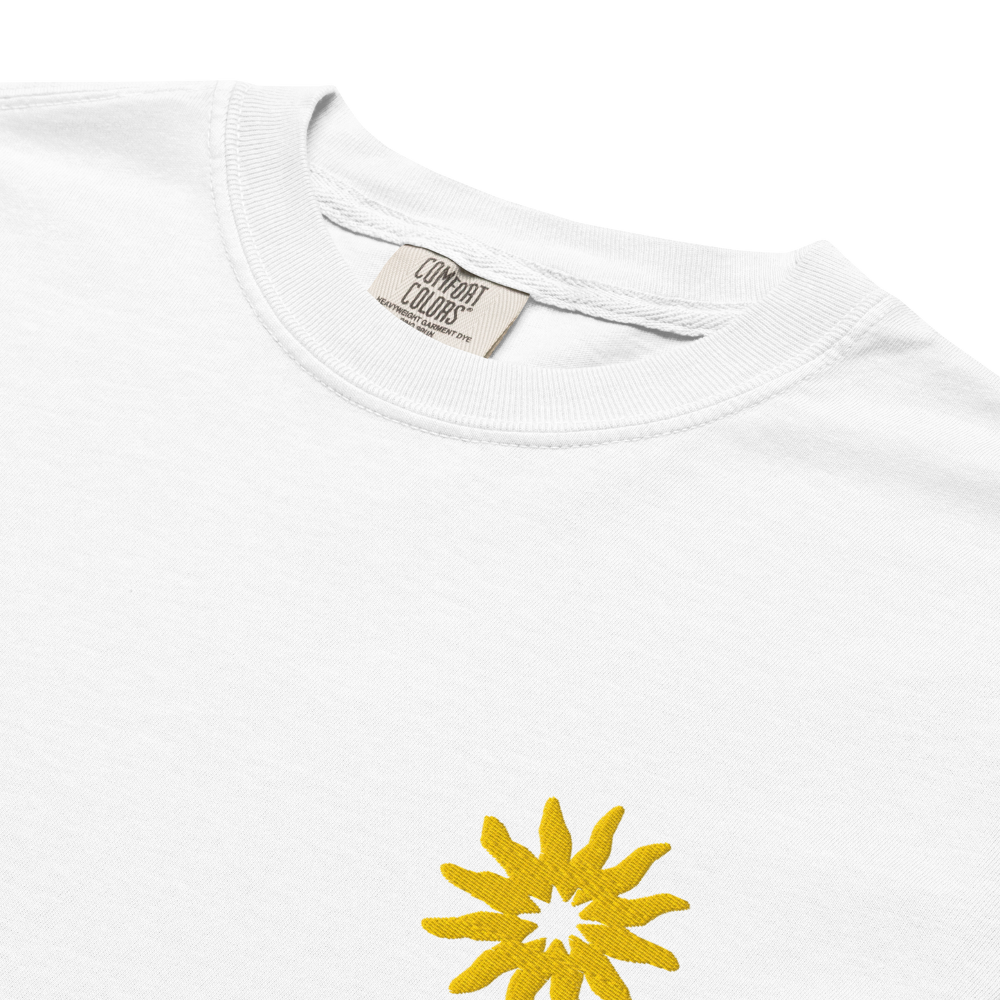Mediterranean Art T-Shirt | Sun Embroidery | White