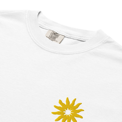 Mediterranean Art T-Shirt | Sun Embroidery | White